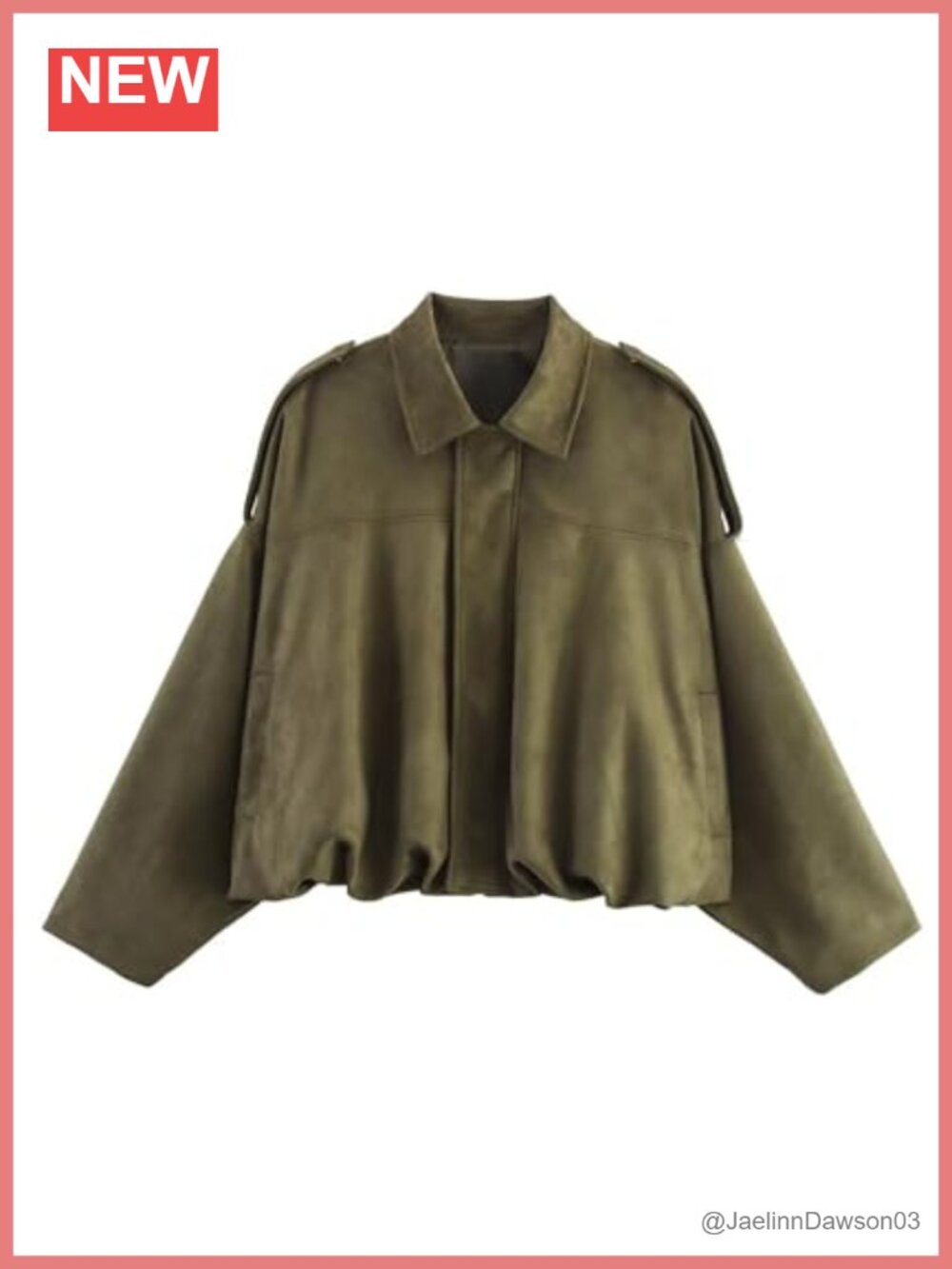 Faux Suede Cropped Bomber Jacket Oversized Utility Coat